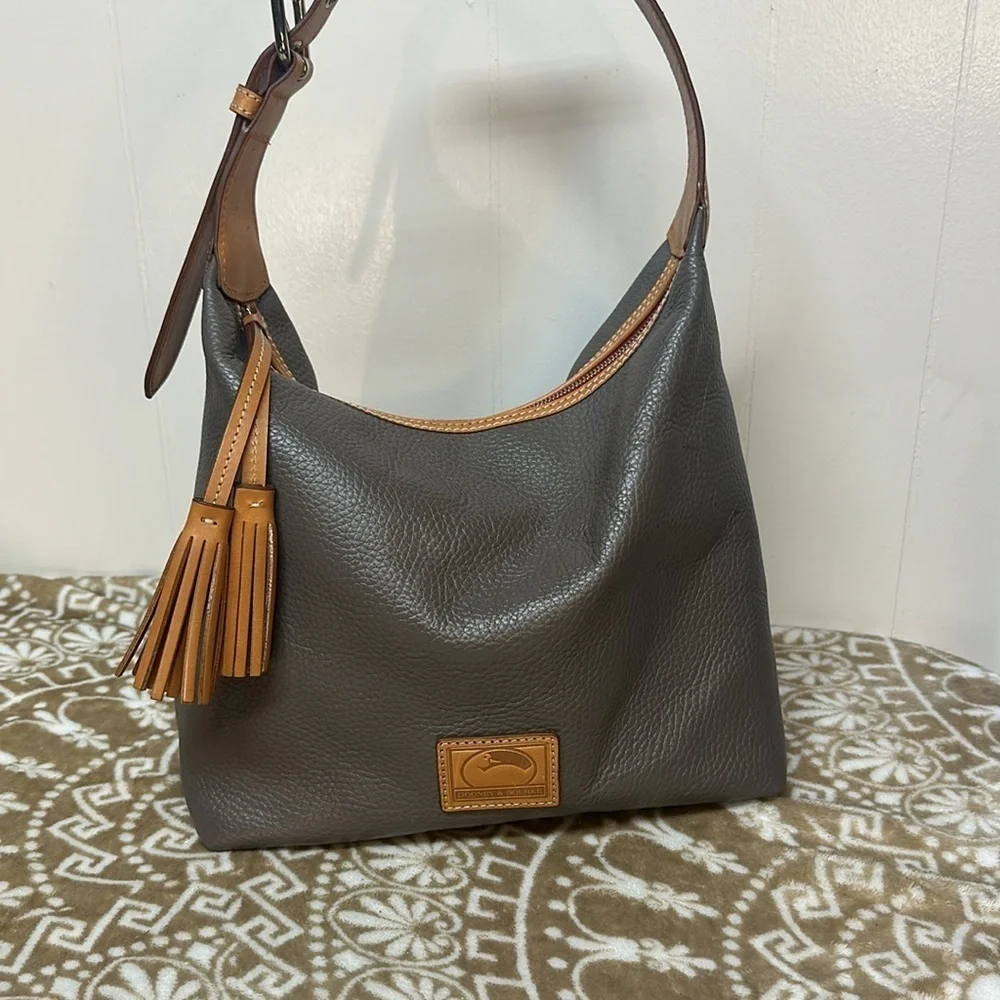Dooney & Bourke Patterson Paige Gray Pebble Leather Hobo Bag, $298 - Picture 3 of 13